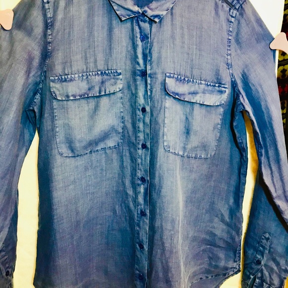 Calvin Klein Long Sleeve/RollUp Linen/Ramie - Picture 1 of 8